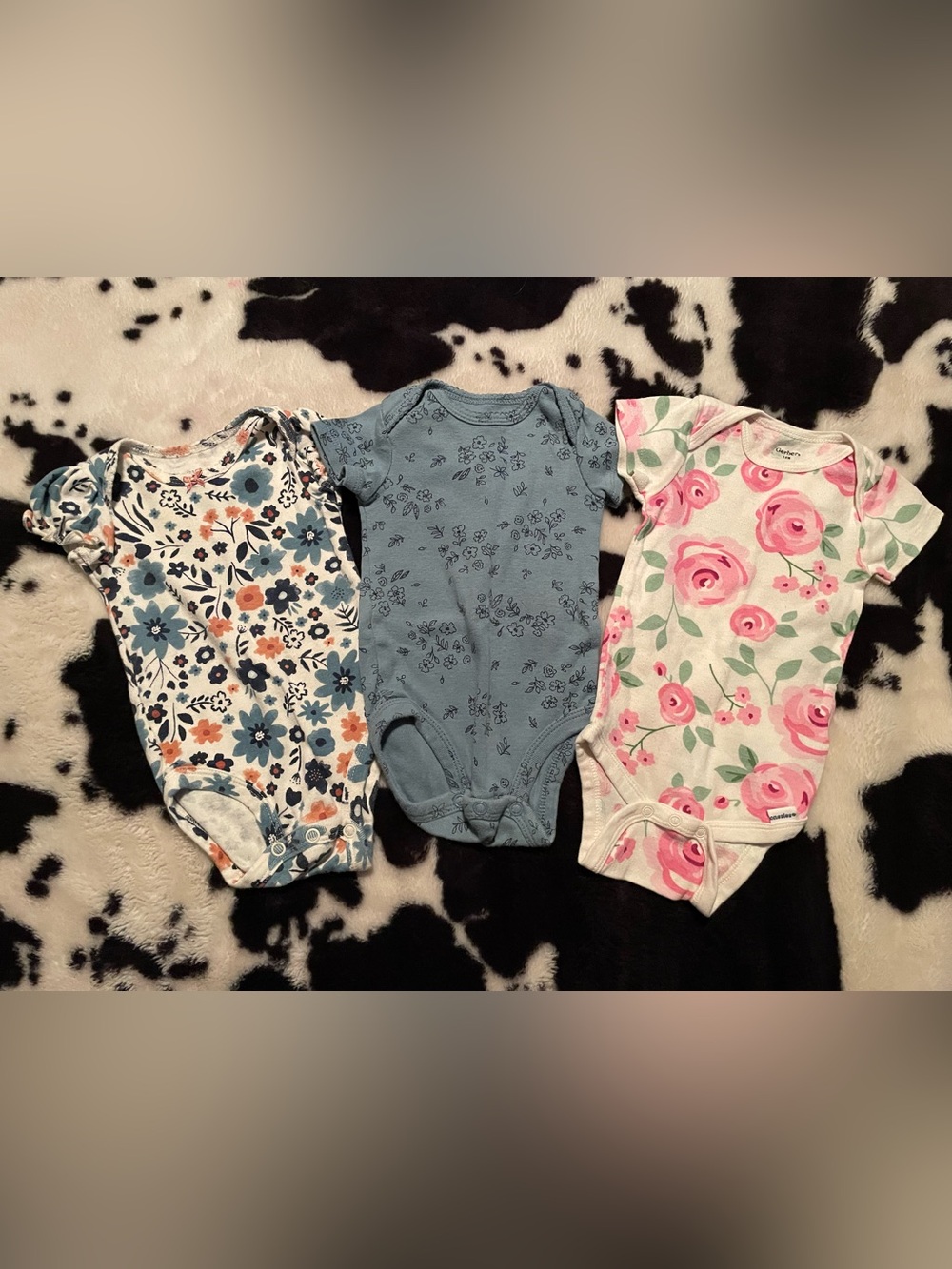 Carter’s and Gerber Floral Infant Onesie Bundle Sizes 3 and 3-6 Months